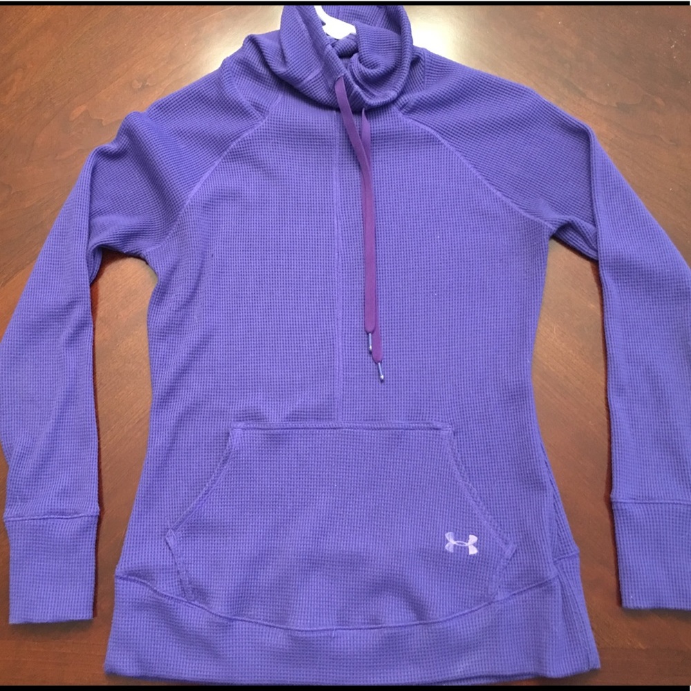 UNDER ARMOR Waffle Knit Funnel pullover, Purple S